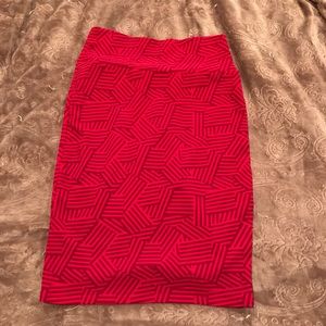 Red Cassie Pencil Skirt